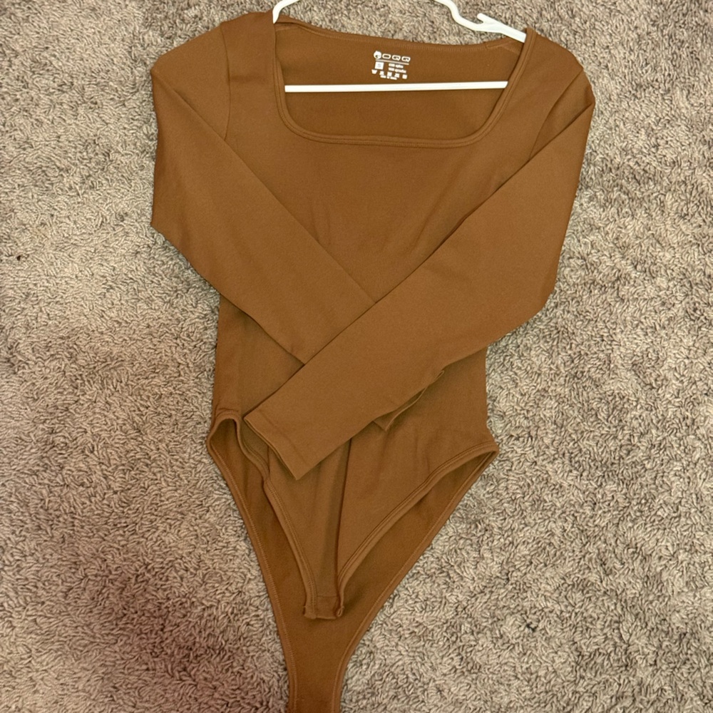 Brown Long Sleeve Bodysuit
